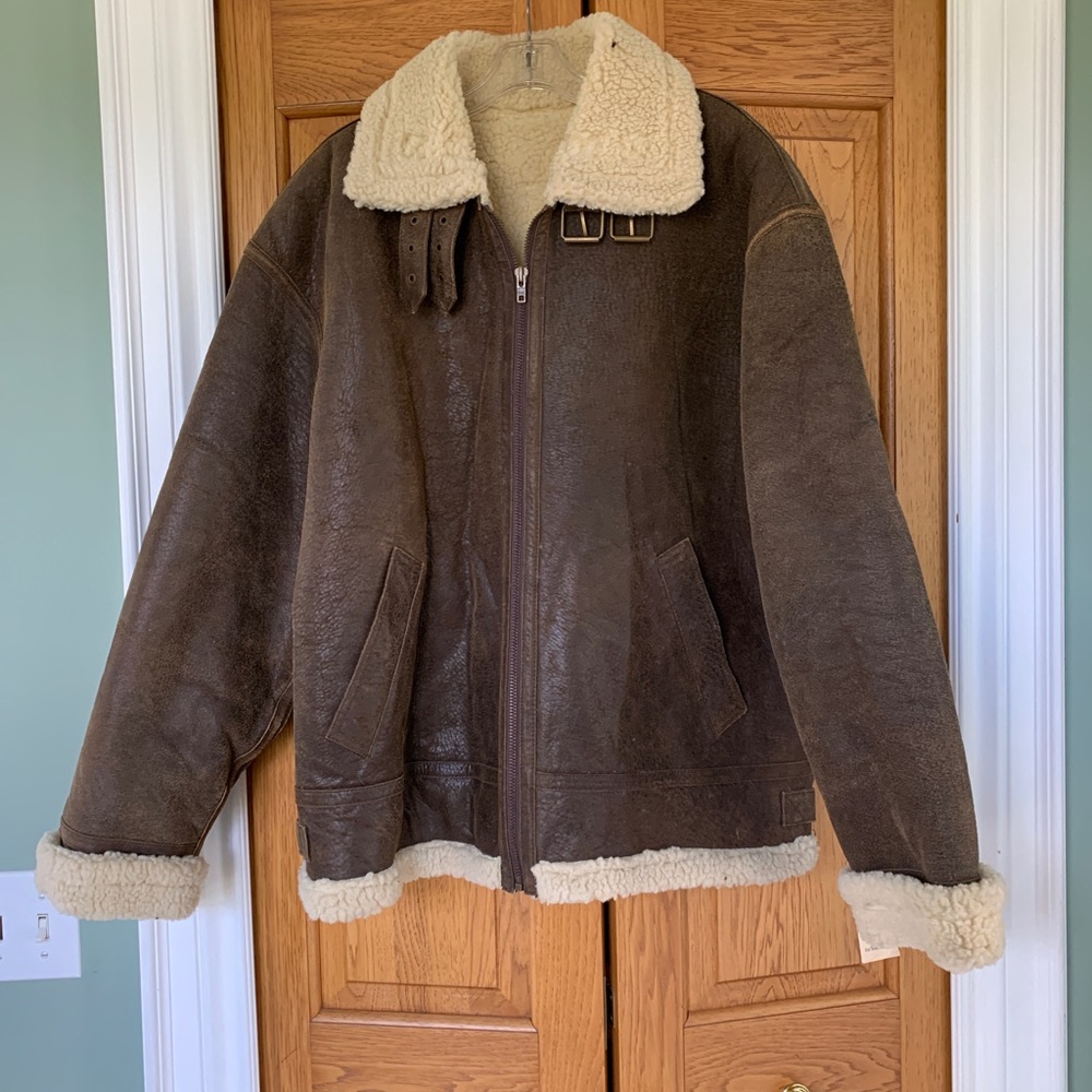 Bomber Jacket leather and shearling